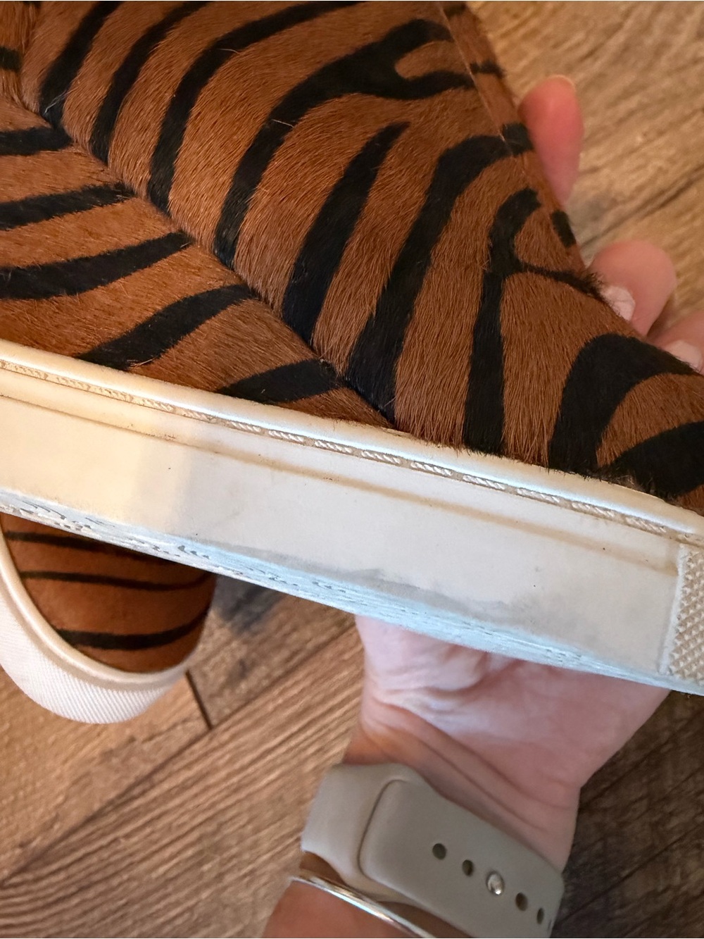Linea Paolo Anna Tiger Print Calf Hair Wedge Sneaker Bootie Size 7.5 M - Picture 11 of 12